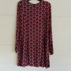 Glamorous Long Sleeve Printed Skater Dress